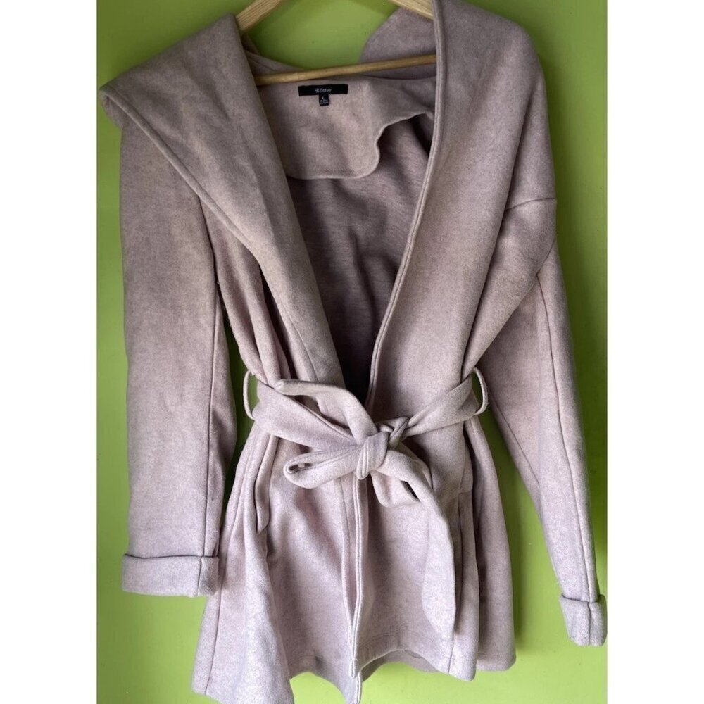 Vintage Blashe Women’s Sz L Over Coat Womens Blush Pink Polyester Hoodie Tie